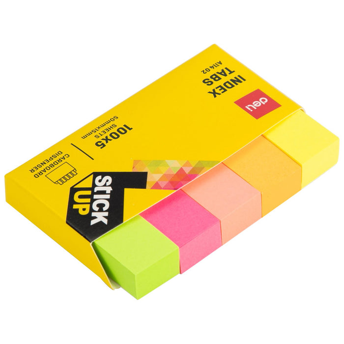 EAN 6935205304681 - Deli EA11402 pestaña autoadhesiva 100 hojas Rosa, Naranja, Amarillo, Rojo, Verde imagen 3