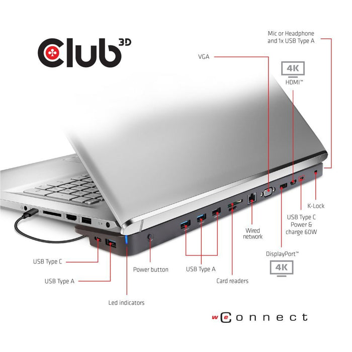 EAN 8719214472108 - CLUB3D CSV-1564W65 base para portátil y replicador de puertos Acoplamiento USB 3.2 Gen 1 (3.1 Gen 1) Type imagen 3