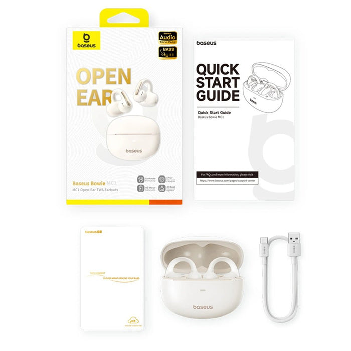 EAN 6932172684341 - Baseus Bowie MC1 Open-Ear TWS Auriculares Inalámbrico Clip de oreja Llamadas/Música Bluetooth Blanco imagen 6