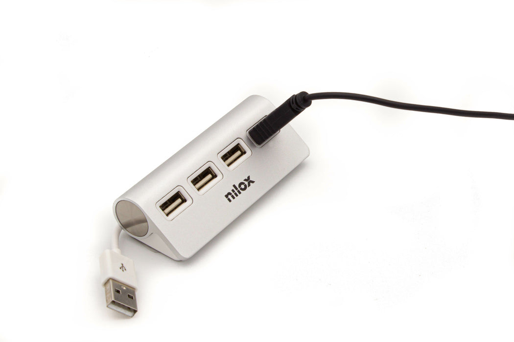 EAN 8436556148453 - Nilox HUB 4 PORTE USB 2.0 ALLUMINIO 480 Mbit/s Gris imagen 10