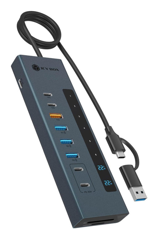 EAN 4250078174936 - ICY BOX IB-HUB1742CR-C2PD USB 3.2 Gen 2 (3.1 Gen 2) Type-A + Type-C 10000 Mbit/s Negro imagen 1