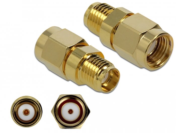 EAN 4043619899760 - DeLOCK 89976 cambiador de género para cable RP-SMA SMA Oro imagen 1