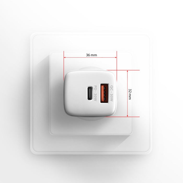 EAN 8595247907110 - Axagon ACU-PQ30W Ladegerät QC3.0.4.0/AFC/FCP/PPS/Apple+ PD USB-C 30W - weiß - USB Typ C Teléfono móvil, S imagen 8