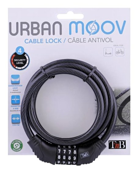 EAN 3303170109892 - T'nB UMCODELOCK candado para bicicleta Negro 1200 mm Cable antirrobo imagen 4