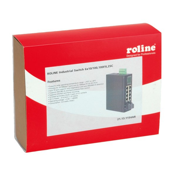 EAN 7611990176724 - ROLINE Industrial Switch, 6x RJ-45, 2x SC, unmanaged imagen 1