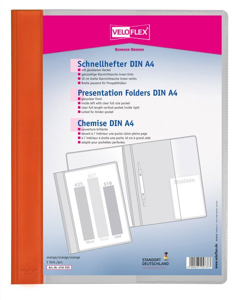 EAN 4000225057373 - Veloflex VELOFORM archivador PVC Naranja, Transparente imagen 1