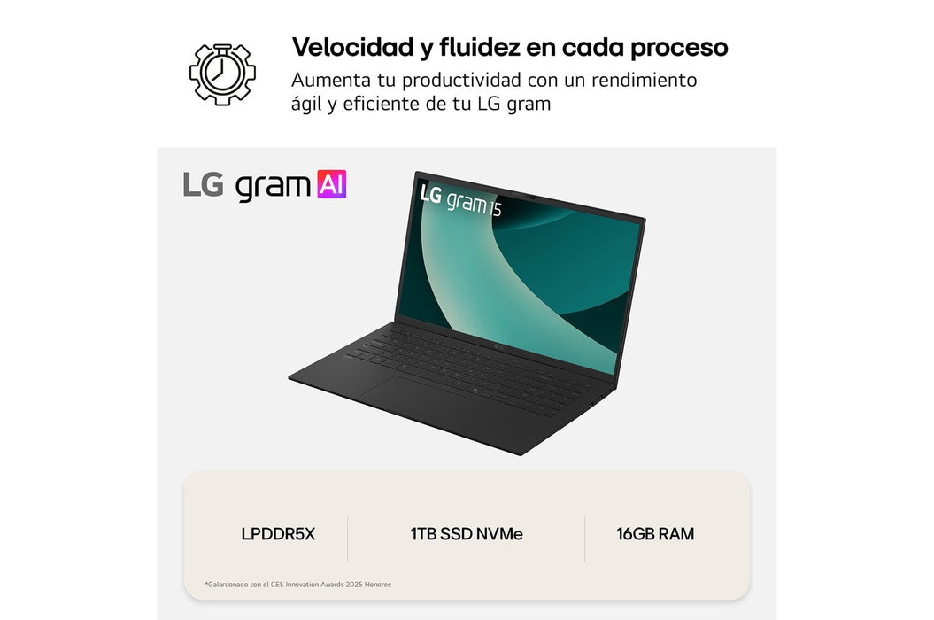 EAN 8806096466995 - LG Gram 15Z80T-G.AS58B ordenador portatil Copilot+ PC AMD Ryzen AI 5 340 Portátil 38,1 cm (15") Full HD 1 imagen 9