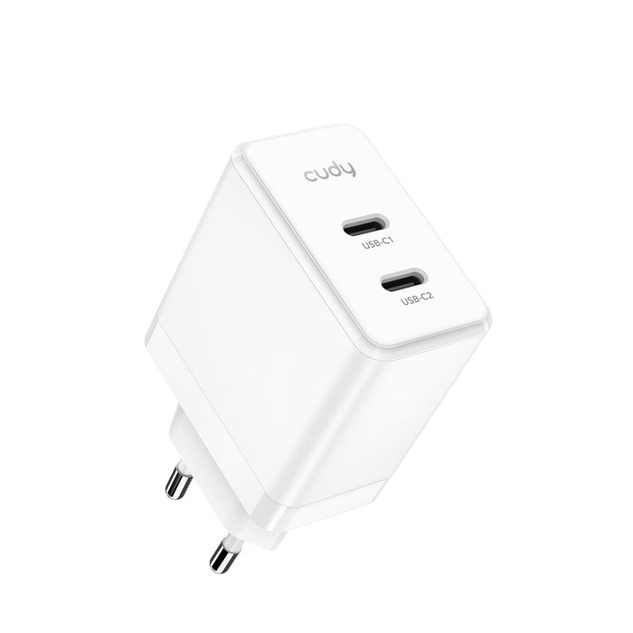 EAN 6971690794439 - Cudy 40W 2-Port GaN Charger, CH40 1.0 Universal Blanco Corriente alterna Carga rápida Interior imagen 1