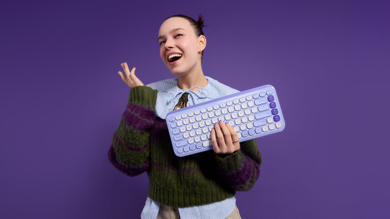 EAN 5099206127586 - Logitech 920-013074 teclado Universal Bluetooth QWERTY Internacional de EE.UU. Lila, Blanco imagen 10