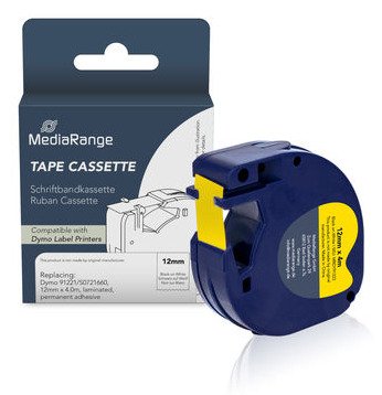 EAN 4260459619079 - MediaRange MRDY91222 cinta para impresora de etiquetas Negro sobre amarillo imagen 1