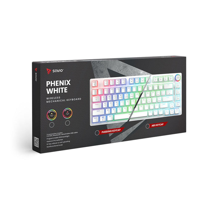 EAN 5901986049319 - Savio Phenix WHITE GAT YEL PUD teclado Juego USB + Bluetooth QWERTY Internacional de EE.UU. Blanco imagen 5