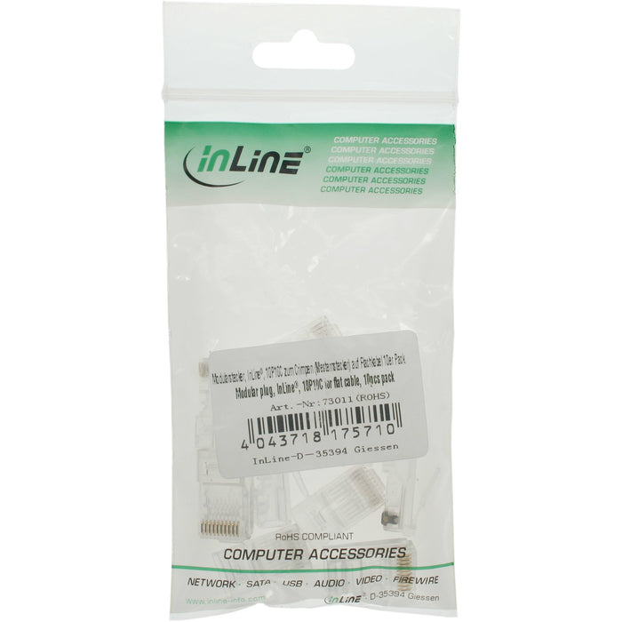 EAN 4043718175710 - InLine 73011 conector RJ-45 Transparente, Blanco imagen 2