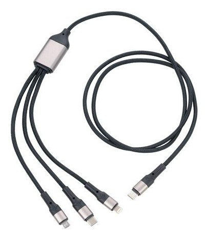 EAN 4024023037894 - TROIKA DREIZACK PRO cable USB 1,2 m USB C USB C/Micro USB-A/Lightning Negro, Gris imagen 1