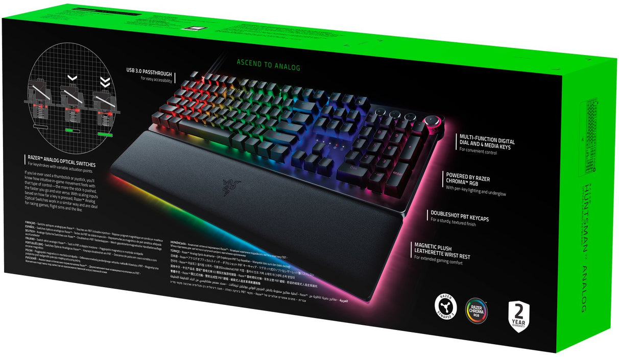 EAN 8886419346630 - Razer Huntsman V2 Analog teclado Juego USB QWERTY Inglés de EE. UU. Negro imagen 11