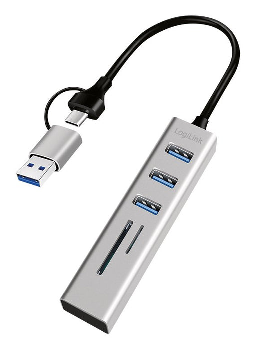 EAN 4052792076790 - LogiLink UA0445 hub de interfaz USB 3.2 Gen 1 (3.1 Gen 1) Type-A + Type-C 5000 Mbit/s Gris imagen 3