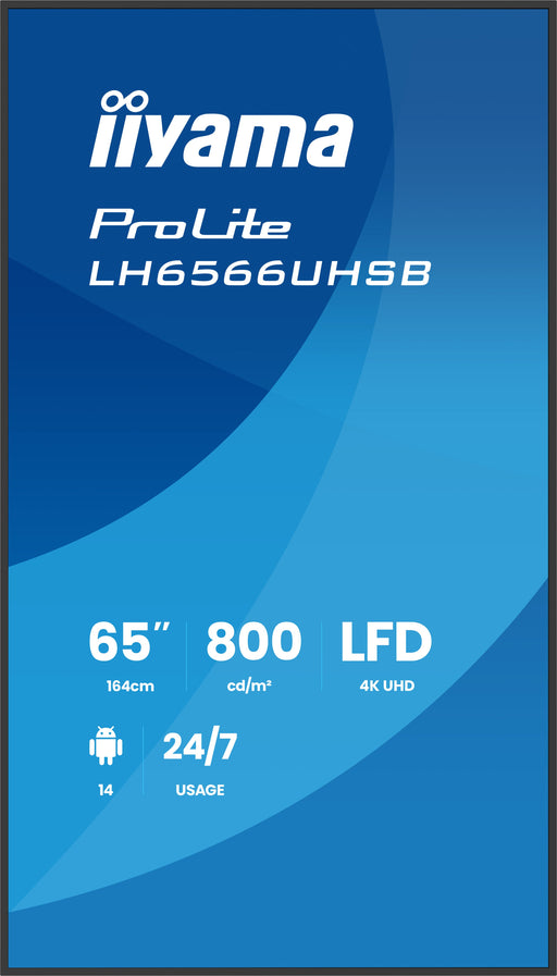 EAN 4948570128235 - iiyama LH6566UHSB-B1AG pantalla de señalización Pantalla plana para señalización digital 165,1 cm (65") L imagen 2