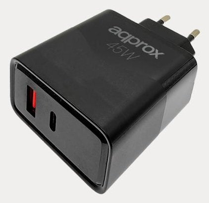 EAN 8435099535454 - Approx APPUSBWALL45W cargador de dispositivo móvil Universal Negro Corriente alterna Carga rápida Interio imagen 2