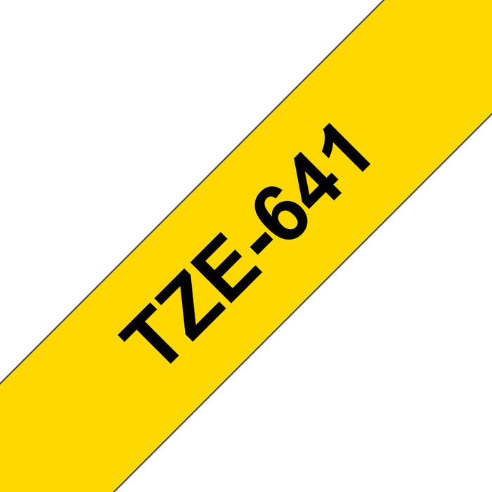 EAN 0012502625957 - Brother TZE-641 cinta para impresora de etiquetas Negro sobre amarillo imagen 1