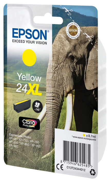 EAN 8715946625492 - Epson Elephant C13T24344022 cartucho de tinta 1 pieza(s) Original High (L) Yield Amarillo imagen 1