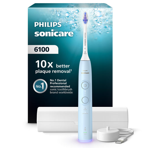 EAN 8720689021784 - Philips Sonicare 6100 series HX7406/02 cepillo eléctrico para dientes Adulto Cepillo dental sónico Azul imagen 1