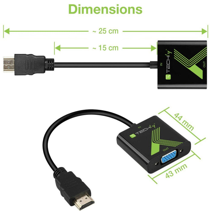 EAN 766623914635 - Techly IDATA HDMI-VGA2 adaptador de cable de vídeo VGA (D-Sub) Negro imagen 3