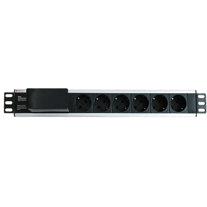 EAN 8054529023233 - Techly I-CASE STRIP-16SH unidad de distribución de energía (PDU) 6 salidas AC 1.5U Negro, Plata imagen 3
