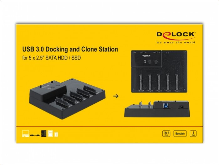 EAN 4043619640980 - DeLOCK 64098 base de conexión para disco duro USB 3.2 Gen 1 (3.1 Gen 1) Type-B Negro imagen 5
