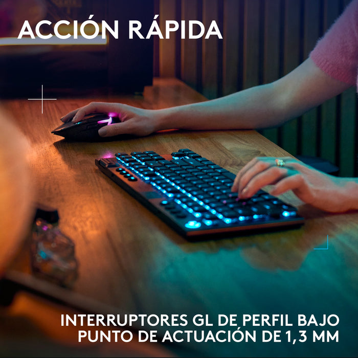 EAN 5099206121775 - Logitech G G915 X LIGHTSPEED TKL teclado Juego USB + RF Wireless + Bluetooth QWERTY Español Negro imagen 3
