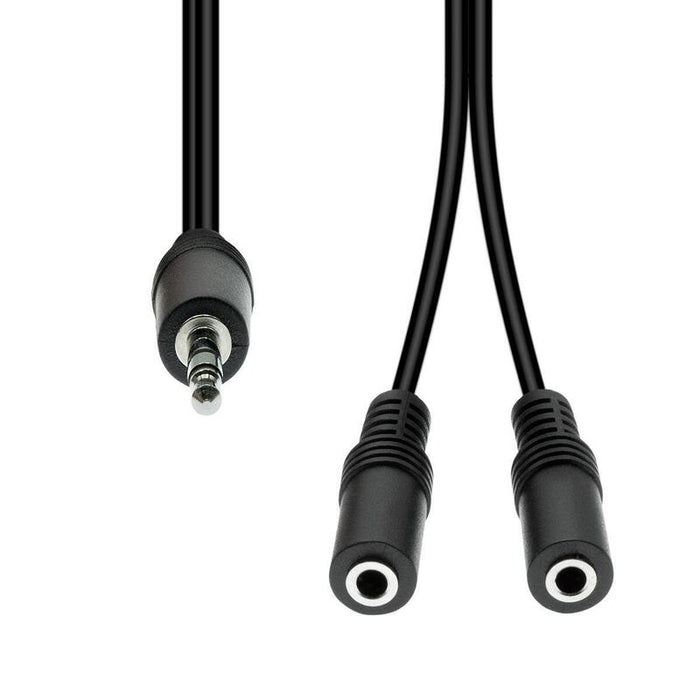 3-Pin To 2x 2-Pin Cable M-F  Black 20cm