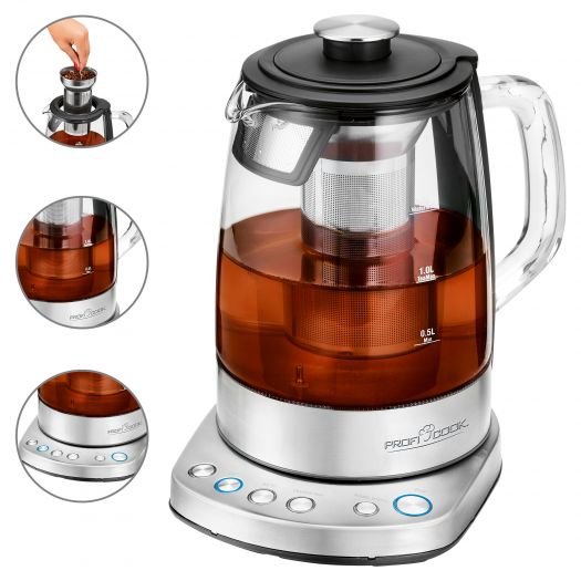 EAN 4006160011678 - ProfiCook PC-WKS 1167G tetera 1,5 L 2200 W Fruta del bosque, Acero inoxidable imagen 3