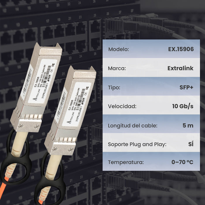 EAN 5903148915906 - Extralink EX.15906 Cable de fibra óptica e InfiniBand SFP+ Naranja imagen 6