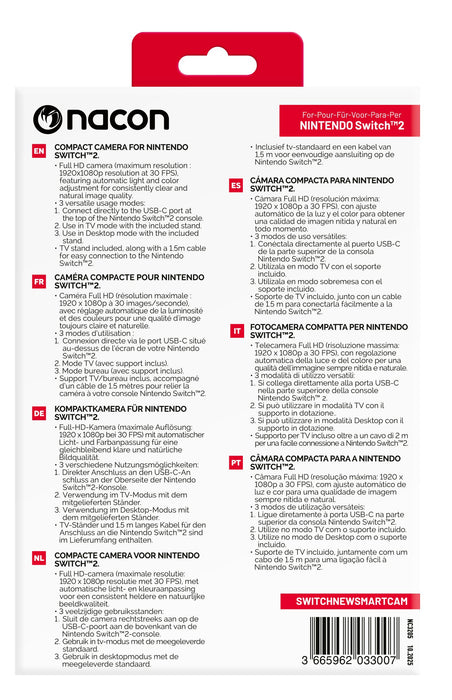 EAN 3665962033007 - NACON SWITCHNEWSMARTCAM cámara web 1920 x 1080 Pixeles Negro imagen 11