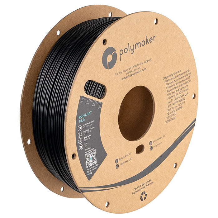 EAN 6938936709664 - Polymaker PA02001 material de impresión 3d Ácido poliláctico (PLA) Negro 1 kg imagen 1