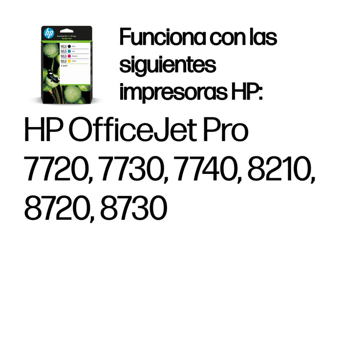 EAN 0195122352202 - HP 953 4-Pack CMYK(4) Original Ink Cartridge Combo cartucho de tinta 4 pieza(s) Rendimiento estándar Negr imagen 2