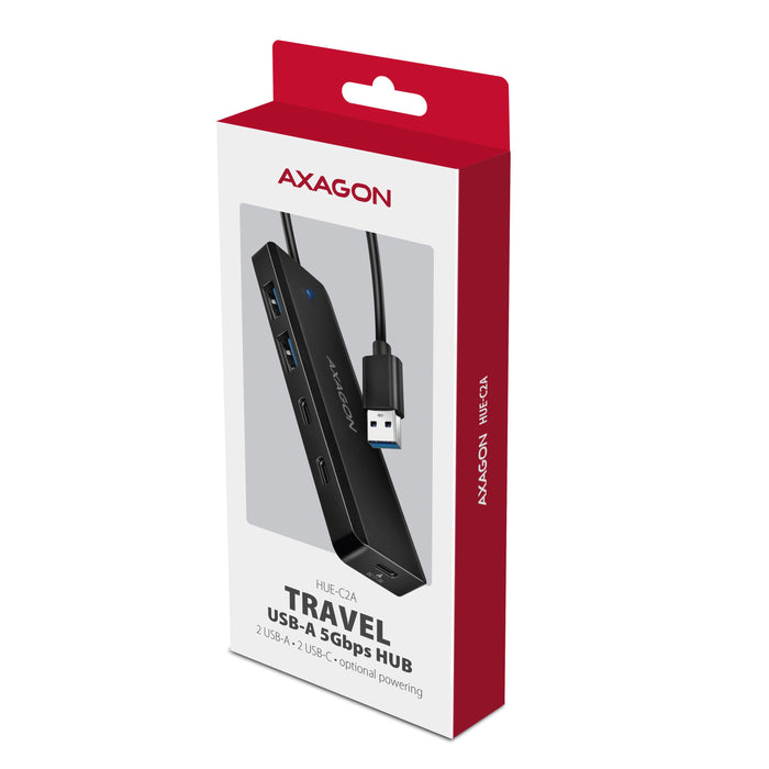 EAN 8595247909497 - Axagon HUE-C2A hub de interfaz USB 3.2 Gen 1 (3.1 Gen 1) Type-A 5000 Mbit/s Negro imagen 7