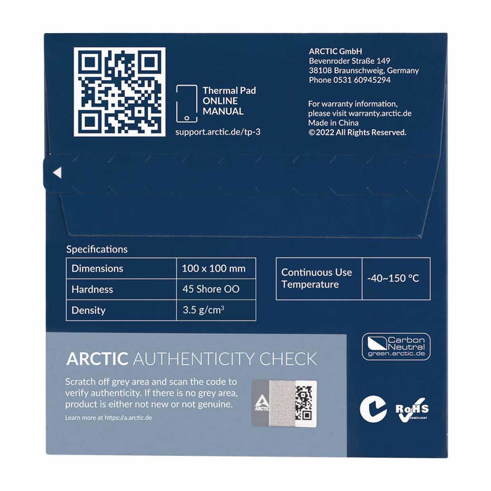 EAN 4895213703956 - ARCTIC TP-3 compuesto disipador de calor Parche térmico imagen 5
