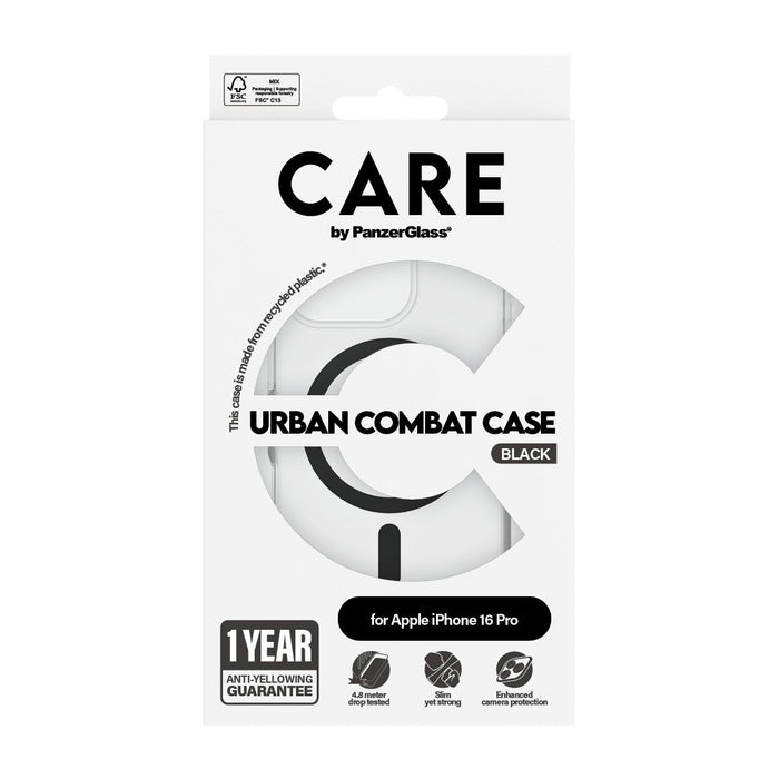 EAN 5715685004124 - PanzerGlass CARE™ by ® Urban Combat Case Transparent w. Black MagSafe iPhone 16 Pro funda para teléfono m imagen 3