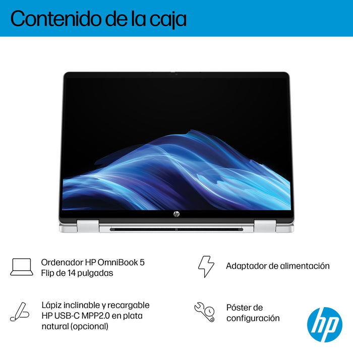 EAN 0199896061681 - HP OmniBook 5 Flip 2-in-1 Laptop 14-fp0045ns Intel Core 7 150U 35,6 cm (14") Pantalla táctil 2K 16 GB LPD imagen 5