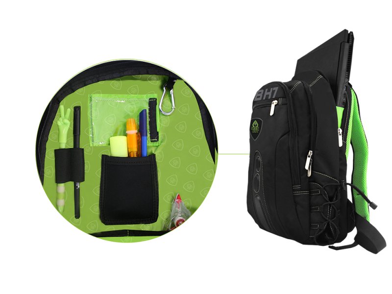 EAN 8435099516637 - KeepOut BK7G mochila Negro, Verde Nylon imagen 6