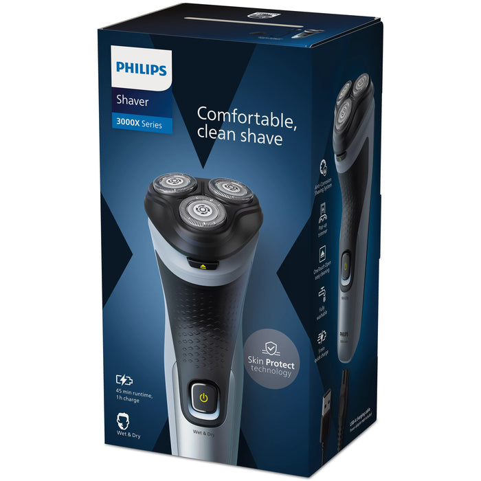 EAN 8720689024587 - Philips X3063/00 afeitadora Máquina de afeitar de rotación Recortadora Negro, Azul imagen 6