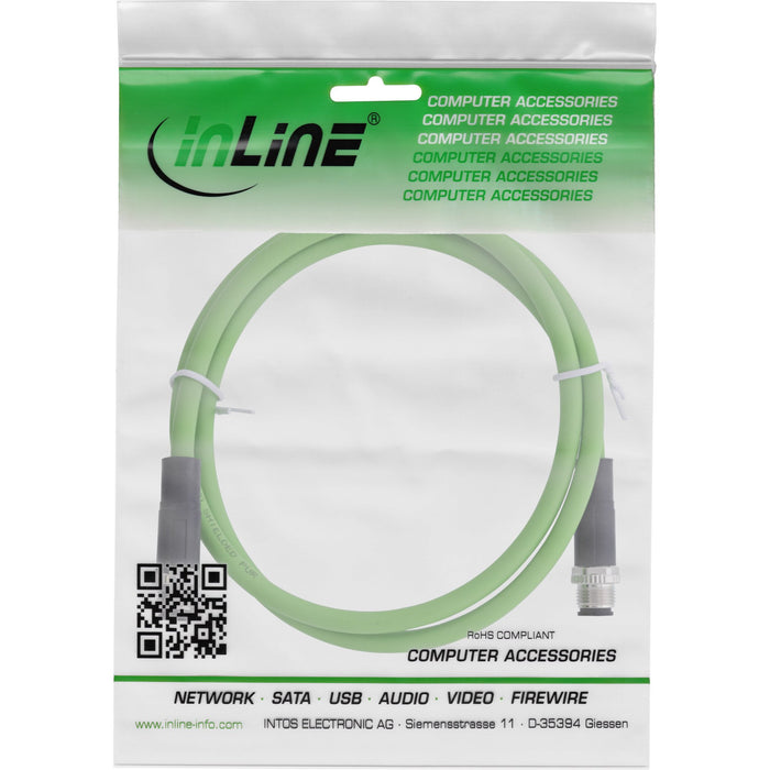 EAN 4043718318469 - InLine 40303 cable para sensor y actuador 3 m M12 Verde imagen 3