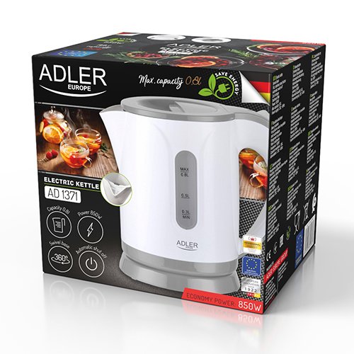 EAN 5903887809184 - Adler AD 1371G tetera eléctrica 0,8 L 800 W Blanco, Gris imagen 7