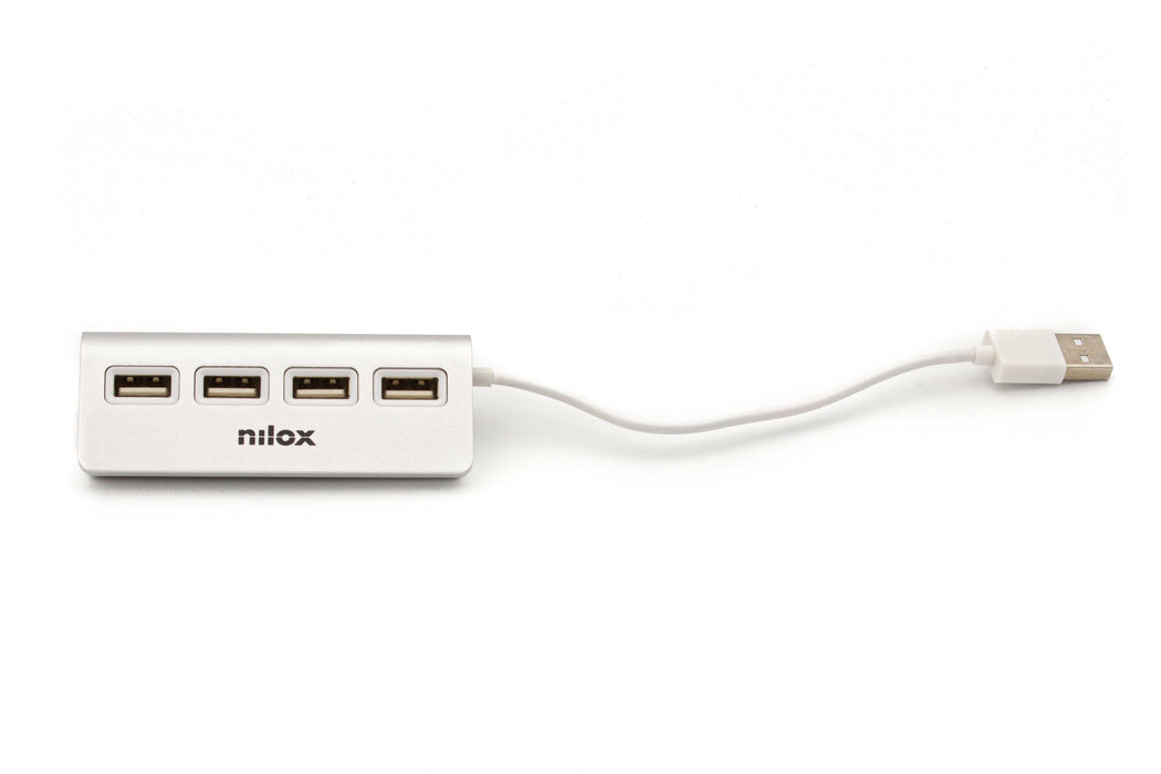 EAN 8436556148453 - Nilox HUB 4 PORTE USB 2.0 ALLUMINIO 480 Mbit/s Gris imagen 8