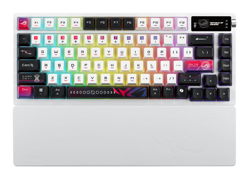 EAN 4711387952320 - ASUS ROG Azoth X teclado Juego USB + RF Wireless + Bluetooth Suizo Negro, Blanco imagen 2
