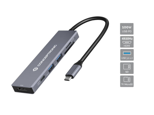 EAN 4015867234075 - Conceptronic DONN23G base para portátil y replicador de puertos Alámbrico USB 3.2 Gen 1 (3.1 Gen 1) Type- imagen 1