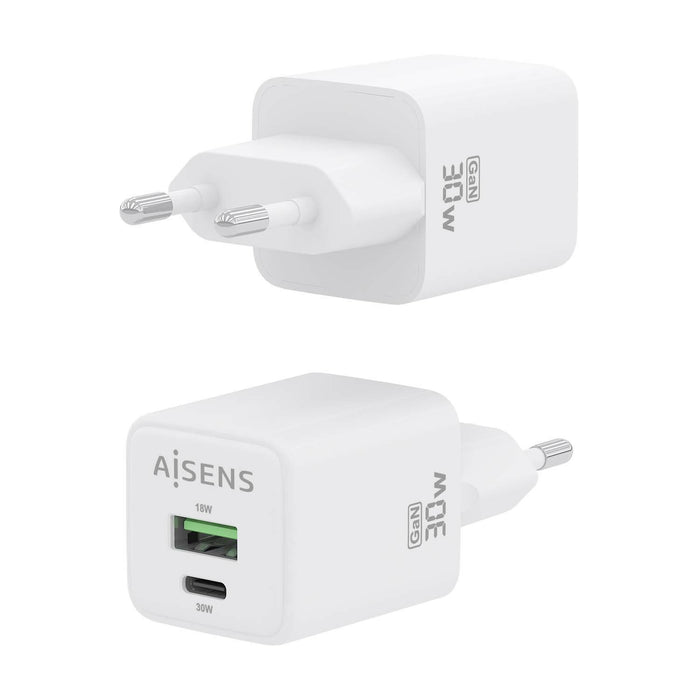 EAN 8435739901281 - AISENS ASCH-30W2P037-W cargador de dispositivo móvil Universal Corriente alterna Carga rápida Interior imagen 3