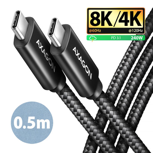 EAN 8595247909404 - Axagon cable USB USB4 Gen 3x2 0,5 m USB C Negro imagen 1