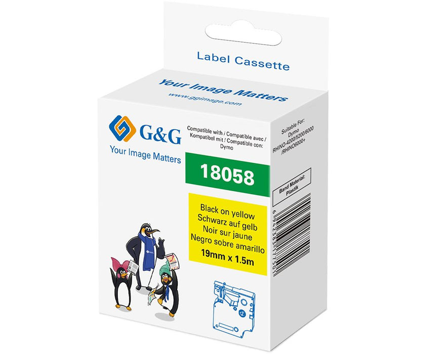 EAN 6942383177501 - G&G 21697 cinta para impresora de etiquetas Negro sobre amarillo imagen 3