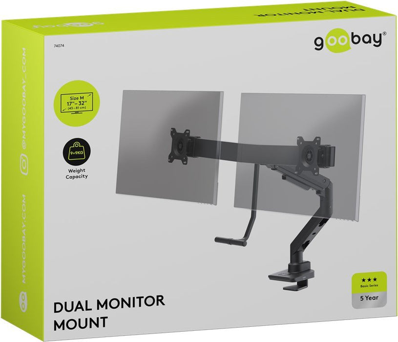 EAN 4040849740749 - Goobay 74074 soporte para monitor 81,3 cm (32") Escritorio Negro imagen 11