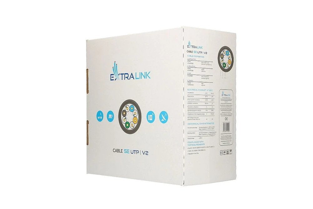 EAN 5903148919690 - Extralink CAT5E UTP (U/UTP) V2 INDOOR TWISTED PAIR 100M cable de red Gris U/UTP (UTP) imagen 3